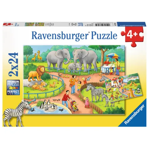 Ravensburger puzzel 2x24 stukjes 4+ Een dag in de dierentuin